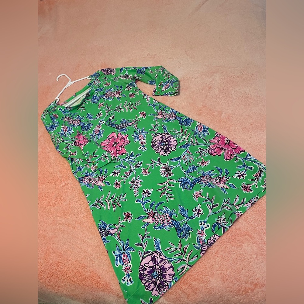 UPF50 Sophie Dress in Gecko Green Brewsters Bloom